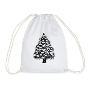 Christmas Tree Christmas Tree Holiday Winter 1 - Drawstring Bag - white - Front
