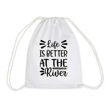 7 La vie est meilleure à la rivière - Sac de sport léger - blanc - Devant