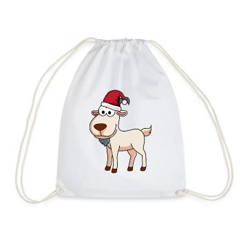 Chèvre de montagne Bande dessinée Noël - Sac de sport léger - blanc - Devant