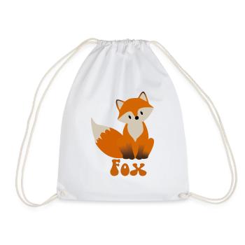 Little fox with fox saying for fox fans - Drawstring Bag - white - Front