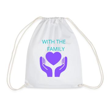 with the family ,family reunion - Drawstring Bag - white - Front