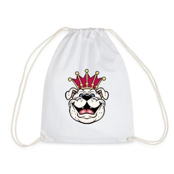 Bulldog King - Drawstring Bag - white - Front