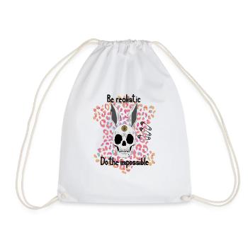 punk not 01 - Drawstring Bag - white - Front