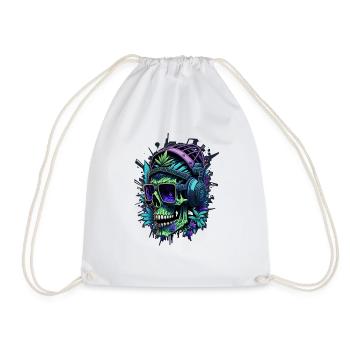 Weed Skull 2 - Drawstring Bag - white - Front