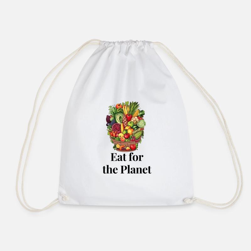 Eat for the Planet - Drawstring Bag - white