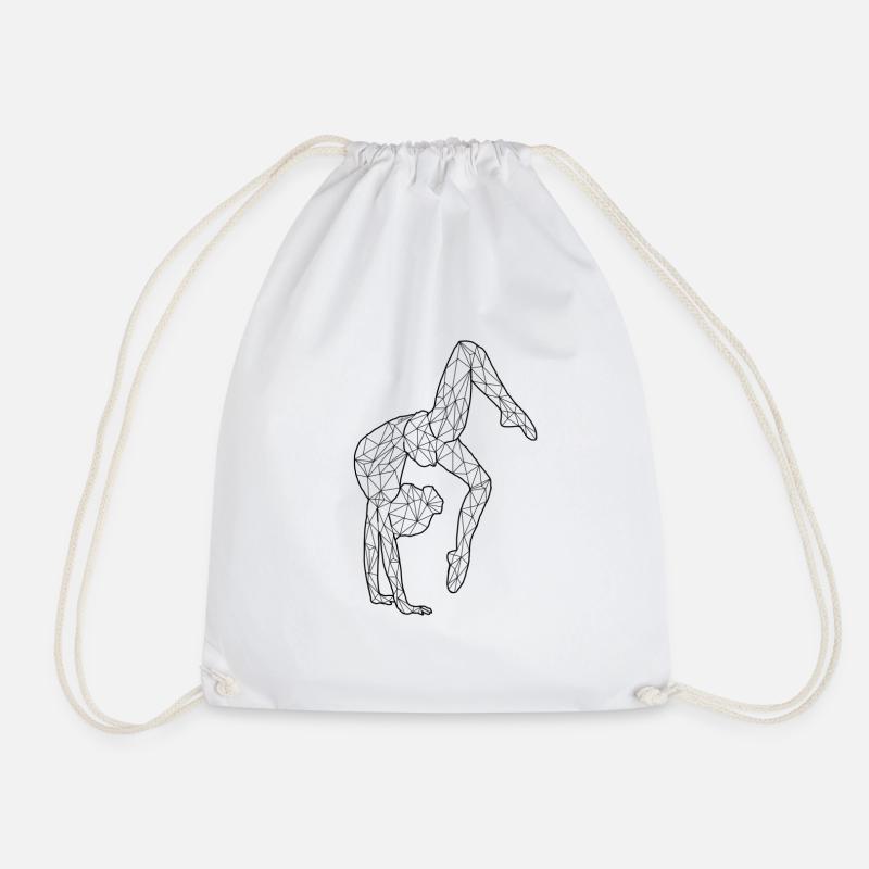 Gymnastics Scorpio Handstand Black - Drawstring Bag - white