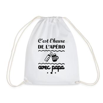 C'est l'heure, papa, cadeau de naissance - Sac de sport léger - blanc - Devant