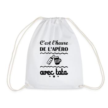 C'est l'heure, tata, cadeau de naissance - Sac de sport léger - blanc - Devant