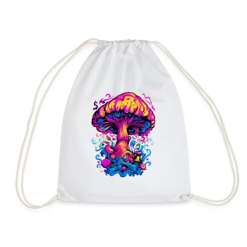 Psychedelic Mushroom - Drawstring Bag - white - Front