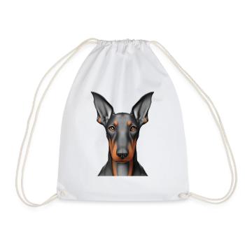 Doberman Trainer Doberman Dog Doberman Puppy - Drawstring Bag - white - Front