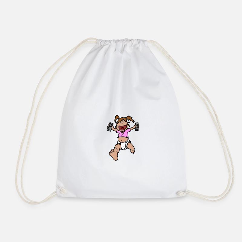 Terror baby with Chaplin frog - Drawstring Bag - white