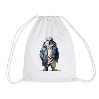 Graffiti de faucon. Style de rue prédateur. - Sac de sport léger - blanc - Devant