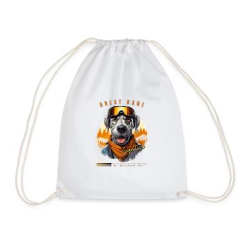 Great Dane Signature Ski Tee: Winter Adventure - Drawstring Bag - white - Front