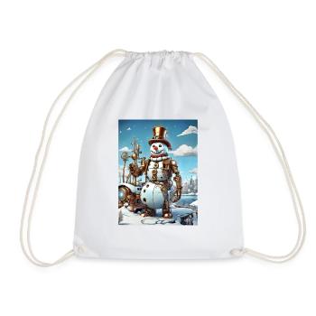 Bonhomme de neige paysage d’hiver steampunk 1.2 - Sac de sport léger - blanc - Devant