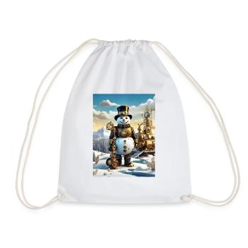 Bonhomme de neige paysage d’hiver steampunk 1.3 - Sac de sport léger - blanc - Devant