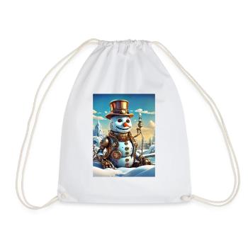 Steampunk hiver paysage bonhomme de neige 1.10 - Sac de sport léger - blanc - Devant