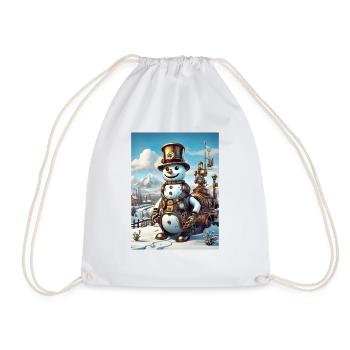 Steampunk hiver paysage bonhomme de neige 1.6 - Sac de sport léger - blanc - Devant