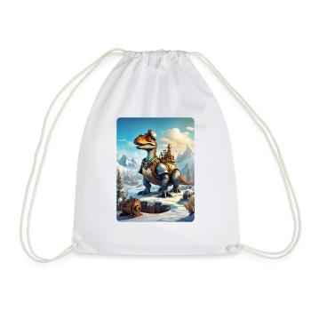 Steampunk Winterlandschaft Dino 1.1 - Turnbeutel - Weiß - Vorne