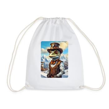 Steampunk Winterlandschaft Dino 1.16 - Turnbeutel - Weiß - Vorne