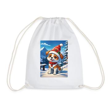 Anime Winterlandschaft Hund 1.9 - Turnbeutel - Weiß - Vorne