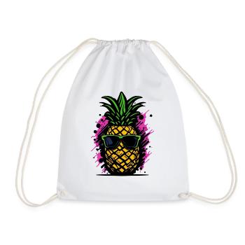 Ananas a lunette retro cool - Sac de sport léger - blanc - Devant