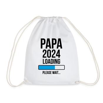Papa 2024 Loading Bitte warten... - Turnbeutel - Weiß - Vorne