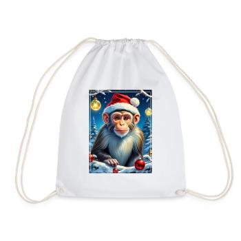 Winter Landscape Monkey 1.1 - Drawstring Bag - white - Front