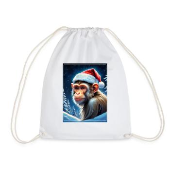 Winter Landscape Monkey 1.5 - Drawstring Bag - white - Front