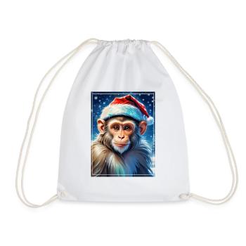 Winter Landscape Monkey 1.2 - Drawstring Bag - white - Front