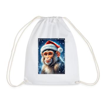Winter Landscape Monkey 1.3 - Drawstring Bag - white - Front