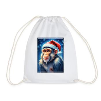 Winter Landscape Monkey 1.4 - Drawstring Bag - white - Front