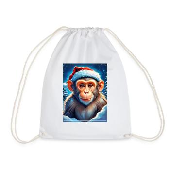 Winter Landscape Monkey 1.17 - Drawstring Bag - white - Front