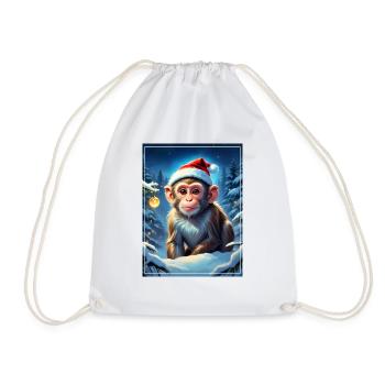 Winter Landscape Monkey 1.18 - Drawstring Bag - white - Front