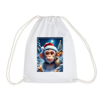 Winter Landscape Monkey 1.19 - Drawstring Bag - white - Front