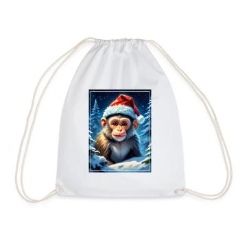 Winter Wonderland Monkey 1.7 - Drawstring Bag - white - Front