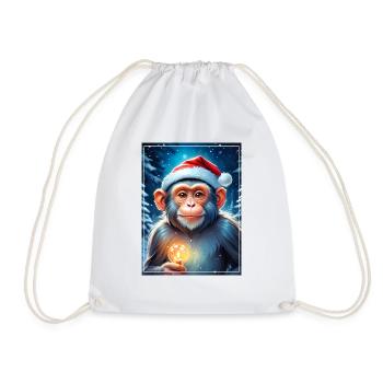 Winter Landscape Monkey 1.13 - Drawstring Bag - white - Front
