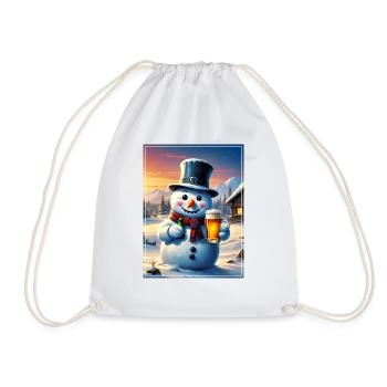 Christmas Snowman Beer 1.2 - Drawstring Bag - white - Front