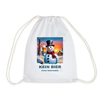 Christmas Snowman Beer 2.3 - Drawstring Bag - white - Front