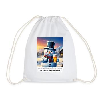 Christmas Snowman Beer 2.10 - Drawstring Bag - white - Front
