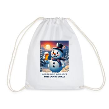 Christmas Snowman Beer 2.8 - Drawstring Bag - white - Front