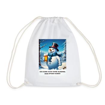 Christmas Snowman Beer 2.9 - Drawstring Bag - white - Front