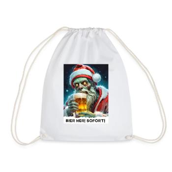 Weinachten Zombie Bier 1.1 - Turnbeutel - Weiß - Vorne