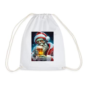 Weinachten Zombie Bier 2.11 - Turnbeutel - Weiß - Vorne