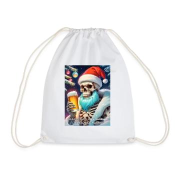 Weihnachten Skull Bier 2.9 - Turnbeutel - Weiß - Vorne