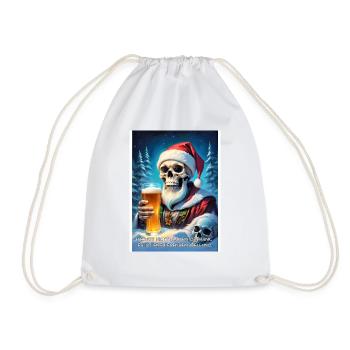 Weihnachten Skull Bier 2.6 - Turnbeutel - Weiß - Vorne