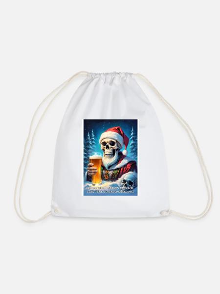 Weihnachten Skull Bier 2.6 - Turnbeutel - Weiß