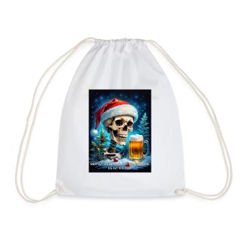 Weihnachten Skull Bier 2.5 - Turnbeutel - Weiß - Vorne
