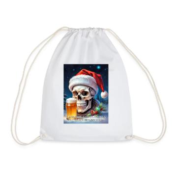 Weihnachten Skull Bier 2.10 - Turnbeutel - Weiß - Vorne