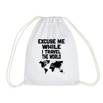 Entschuldigen Sie mich, während ich reise Das Geschenk der Welt-Weltkarte - Turnbeutel - Weiß - Vorne