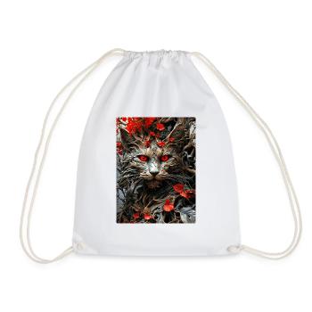 Spooky Plants Cat 1.6 - Drawstring Bag - white - Front